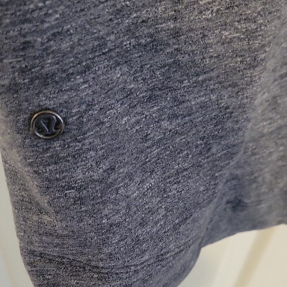 Lululemon Stylish Heather Gray Cowl Neck cross over snap close Jacket - Picture 5 of 7
